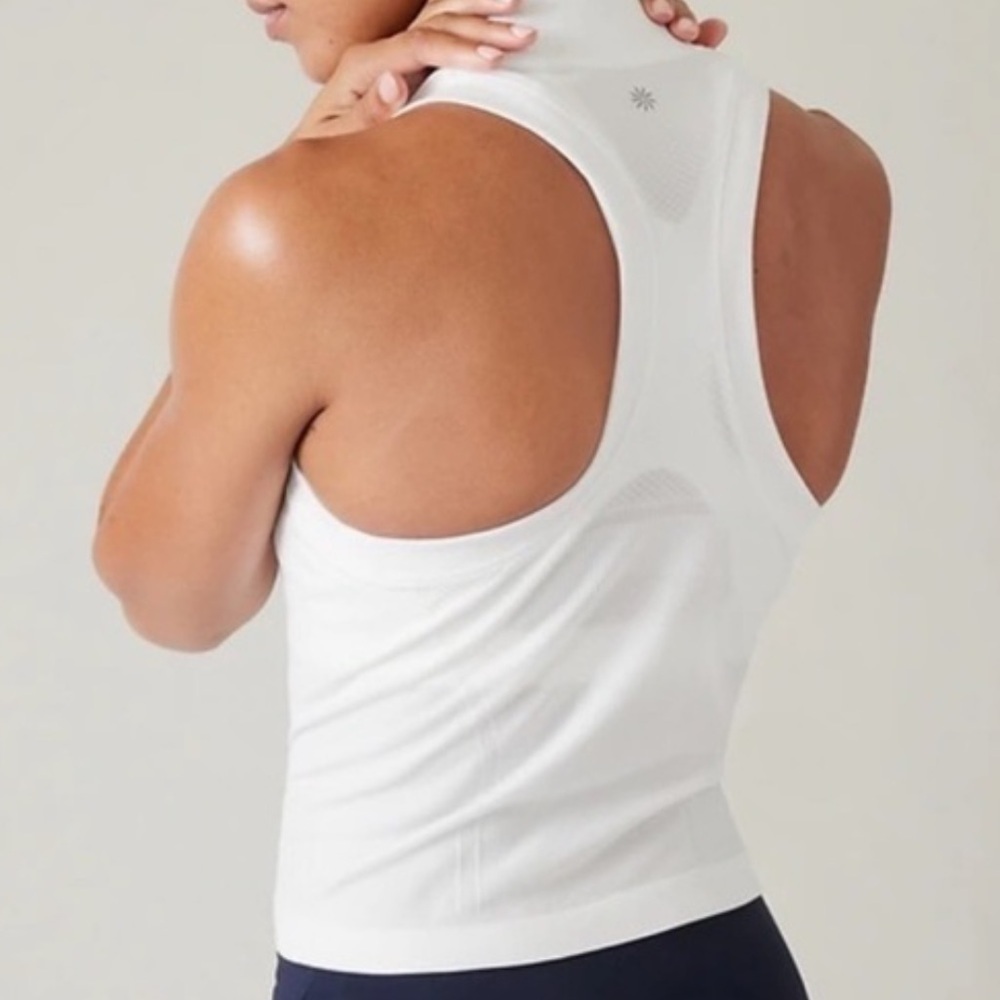 Athleta Momentum Seamless Mock Tank White Size L - Picture 2 of 9